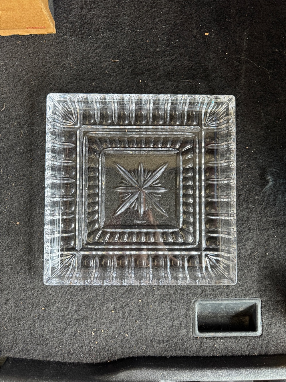 Waterford Crystal Clear Glass Square Jewelry Tray